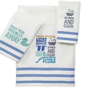 Avanti Bath Words Bath Towel in White